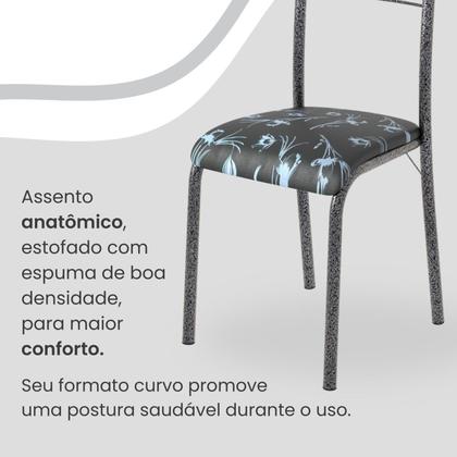 Imagem de Conjunto Sala de Jantar Mesa Retangular 120x75cm Tampo Granito Topázio 4 Cadeiras Marselha