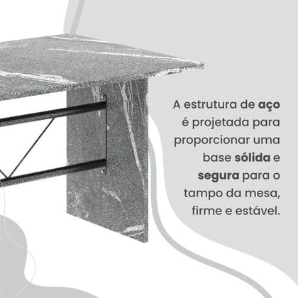 Imagem de Conjunto Sala de Jantar Mesa Retangular 120x75cm Tampo Granito Topázio 4 Cadeiras Marselha