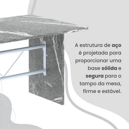 Imagem de Conjunto Sala de Jantar Mesa Retangular 120x75cm Tampo Granito Topázio 4 Cadeiras Marselha