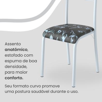 Imagem de Conjunto Sala de Jantar Mesa Retangular 120x75cm Tampo Granito Topázio 4 Cadeiras Marselha