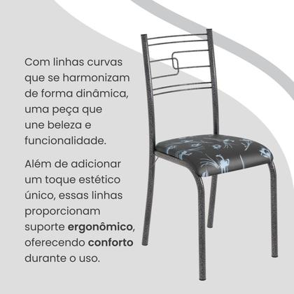 Imagem de Conjunto Sala de Jantar Mesa Retangular 120x75cm Tampo Granito Topázio 4 Cadeiras Paraty