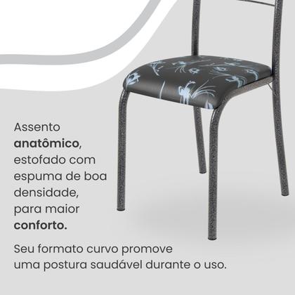 Imagem de Conjunto Sala de Jantar Mesa Retangular 120x75cm Tampo Granito Topázio 4 Cadeiras Paraty