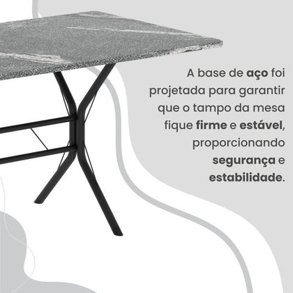 Imagem de Conjunto Sala de Jantar Mesa Retangular 120x75cm Tampo Granito Topázio 4 Cadeiras Rio