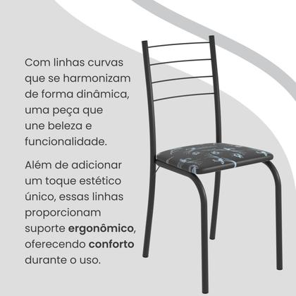 Imagem de Conjunto Sala de Jantar Mesa Retangular 120x75cm Tampo Granito Topázio 4 Cadeiras Rio