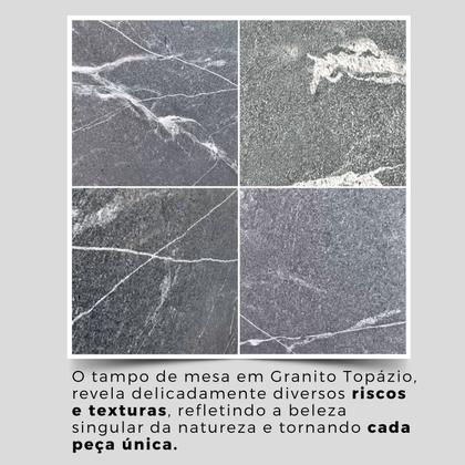 Imagem de Conjunto Sala de Jantar Mesa Retangular 120x75cm Tampo Granito Topázio 4 Cadeiras Rio