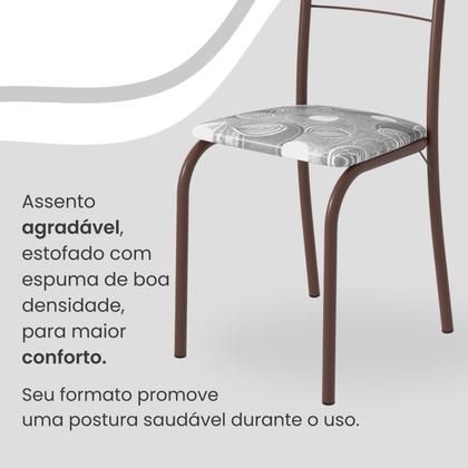 Imagem de Conjunto Sala de Jantar Mesa Retangular 120x75cm Tampo Madeira Mdp Indiana 4 Cadeiras Rio