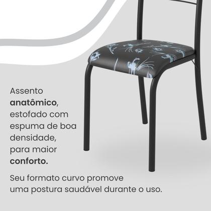 Imagem de Conjunto Sala de Jantar Mesa Retangular 120x75cm Tampo Madeira Mdp Off White 4 Cadeiras Paraty