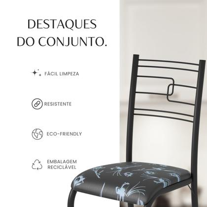 Imagem de Conjunto Sala de Jantar Mesa Retangular 120x75cm Tampo Madeira Mdp Off White 4 Cadeiras Paraty