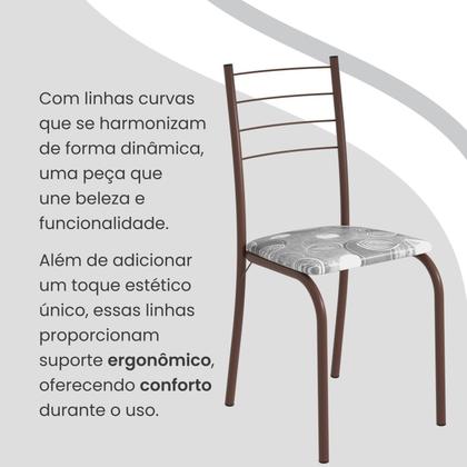 Imagem de Conjunto Sala de Jantar Mesa Retangular 120x75cm Tampo Madeira Mdp White 4 Cadeiras Rio