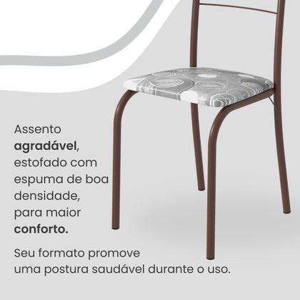 Imagem de Conjunto Sala de Jantar Mesa Retangular 120x75cm Tampo Madeira Mdp White 4 Cadeiras Rio