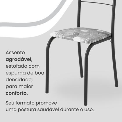 Imagem de Conjunto Sala de Jantar Mesa Retangular 120x75cm Tampo Madeira Mdp White 4 Cadeiras Rio