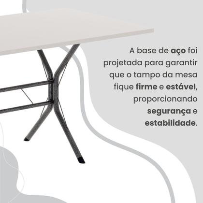 Imagem de Conjunto Sala de Jantar Mesa Retangular 120x75cm Tampo Madeira Mdp White 4 Cadeiras Rio