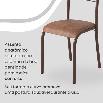 Imagem de Conjunto Sala de Jantar Mesa Retangular 120x75cm Tampo Pedra Ardósia Indiana 4 Cadeiras Paraty