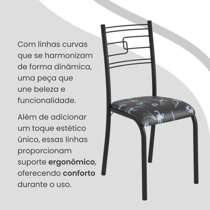 Imagem de Conjunto Sala de Jantar Mesa Retangular 120x75cm Tampo Pedra Ardósia Indiana 4 Cadeiras Paraty