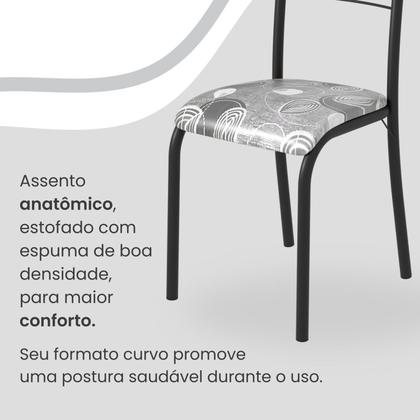 Imagem de Conjunto Sala de Jantar Mesa Retangular 120x75cm Tampo Pedra Ardósia Indiana 4 Cadeiras Paraty