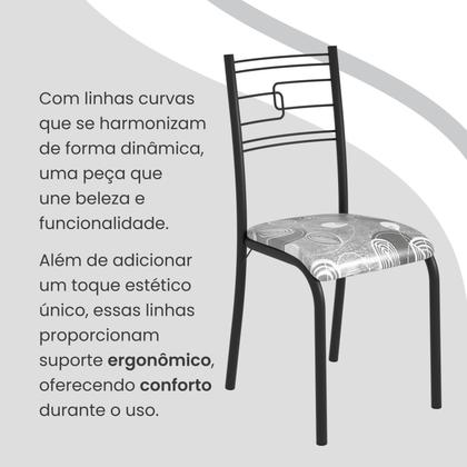 Imagem de Conjunto Sala de Jantar Mesa Retangular 120x75cm Tampo Pedra Ardósia Indiana 4 Cadeiras Paraty