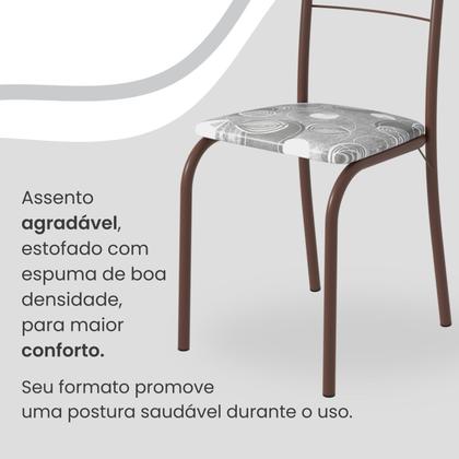 Imagem de Conjunto Sala de Jantar Mesa Retangular 140x75cm Tampo Ardósia Indiana 6 Cadeiras Rio