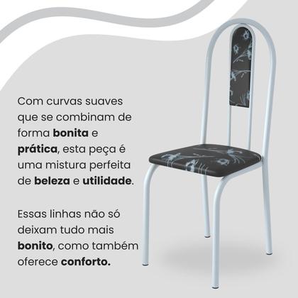 Imagem de Conjunto Sala de Jantar Mesa Retangular 140x75cm Tampo Granito Ocre 6 Cadeiras Linda Yescasa