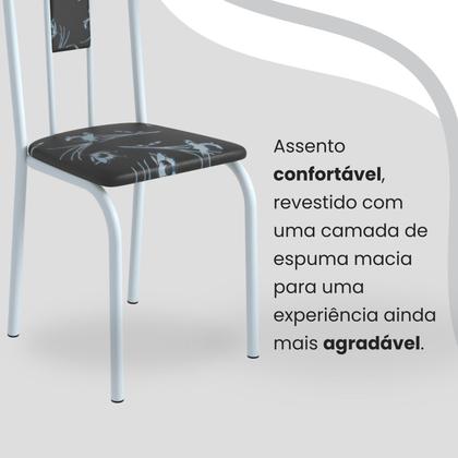 Imagem de Conjunto Sala de Jantar Mesa Retangular 140x75cm Tampo Granito Ocre 6 Cadeiras Linda Yescasa