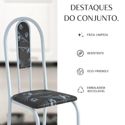 Imagem de Conjunto Sala de Jantar Mesa Retangular 140x75cm Tampo Granito Ocre 6 Cadeiras Linda Yescasa