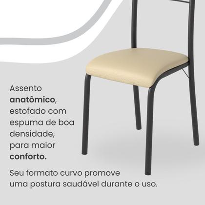 Imagem de Conjunto Sala de Jantar Mesa Retangular 140x75cm Tampo Granito Ocre 6 Cadeiras Marselha