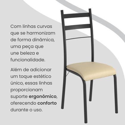 Imagem de Conjunto Sala de Jantar Mesa Retangular 140x75cm Tampo Granito Ocre 6 Cadeiras Marselha