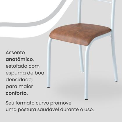 Imagem de Conjunto Sala de Jantar Mesa Retangular 140x75cm Tampo Granito Ocre 6 Cadeiras Paraty