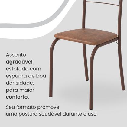 Imagem de Conjunto Sala de Jantar Mesa Retangular 140x75cm Tampo Granito Ocre 6 Cadeiras Rio