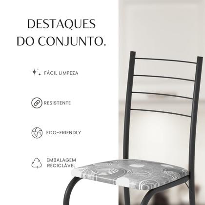 Imagem de Conjunto Sala de Jantar Mesa Retangular 140x75cm Tampo Granito Ocre 6 Cadeiras Rio