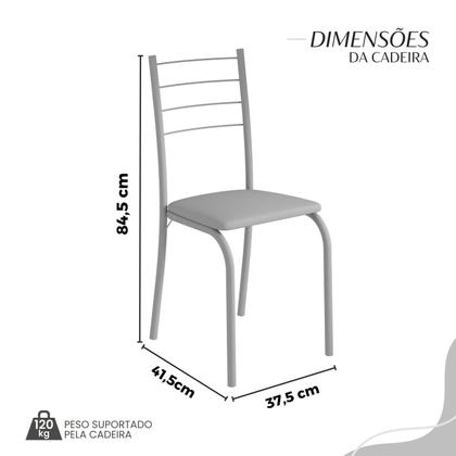 Imagem de Conjunto Sala de Jantar Mesa Retangular 140x75cm Tampo Granito Ocre 6 Cadeiras Rio