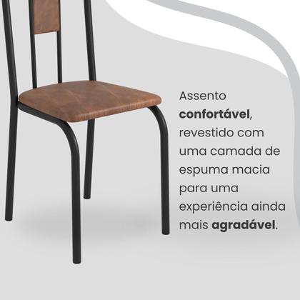 Imagem de Conjunto Sala de Jantar Mesa Retangular 140x75cm Tampo Granito Topázio 6 Cadeiras Linda Yescasa