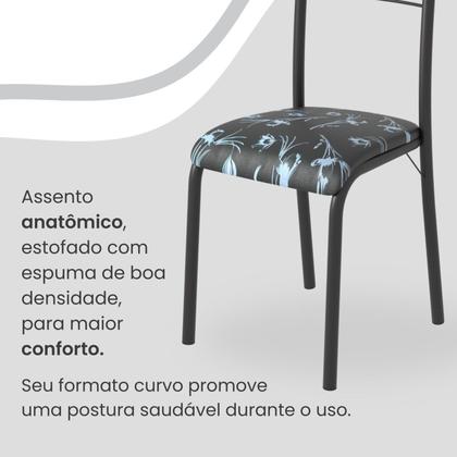 Imagem de Conjunto Sala de Jantar Mesa Retangular 140x75cm Tampo Granito Topázio 6 Cadeiras Marselha