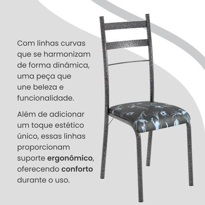 Imagem de Conjunto Sala de Jantar Mesa Retangular 140x75cm Tampo Granito Topázio 6 Cadeiras Marselha