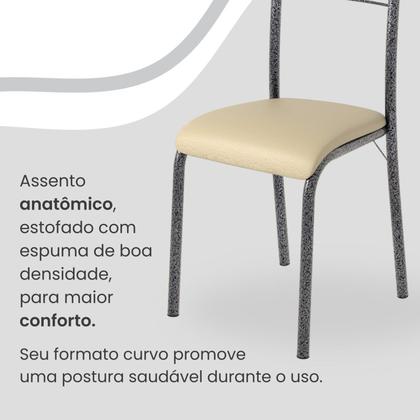 Imagem de Conjunto Sala de Jantar Mesa Retangular 140x75cm Tampo Granito Topázio 6 Cadeiras Marselha