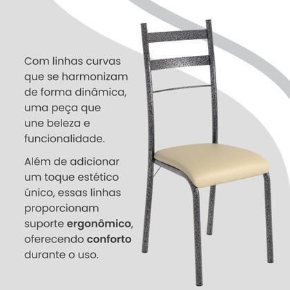 Imagem de Conjunto Sala de Jantar Mesa Retangular 140x75cm Tampo Granito Topázio 6 Cadeiras Marselha