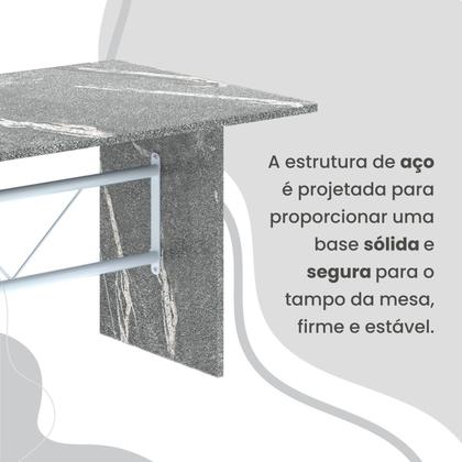 Imagem de Conjunto Sala de Jantar Mesa Retangular 140x75cm Tampo Granito Topázio 6 Cadeiras Marselha