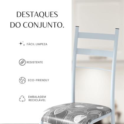 Imagem de Conjunto Sala de Jantar Mesa Retangular 140x75cm Tampo Granito Topázio 6 Cadeiras Marselha