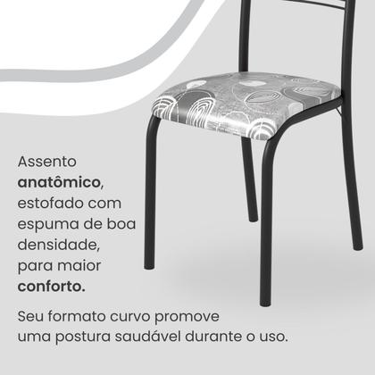 Imagem de Conjunto Sala de Jantar Mesa Retangular 140x75cm Tampo Granito Topázio 6 Cadeiras Paraty