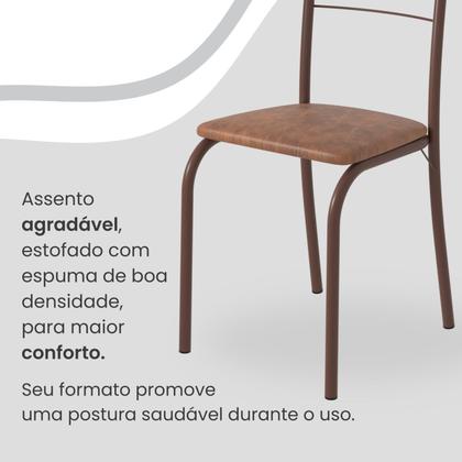 Imagem de Conjunto Sala de Jantar Mesa Retangular 140x75cm Tampo Madeira Mdp 6 Cadeiras Rio