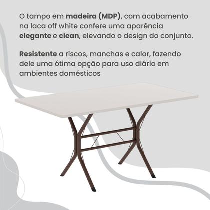 Imagem de Conjunto Sala de Jantar Mesa Retangular 140x75cm Tampo Madeira Mdp 6 Cadeiras Rio