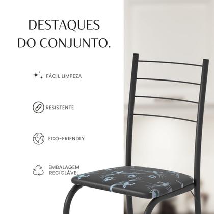 Imagem de Conjunto Sala de Jantar Mesa Retangular 140x75cm Tampo Madeira Mdp 6 Cadeiras Rio