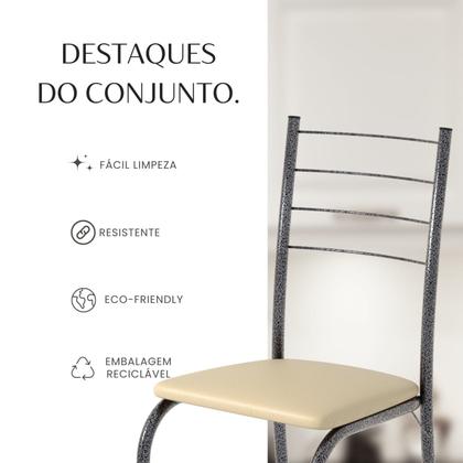 Imagem de Conjunto Sala de Jantar Mesa Retangular 140x75cm Tampo Madeira Mdp 6 Cadeiras Rio