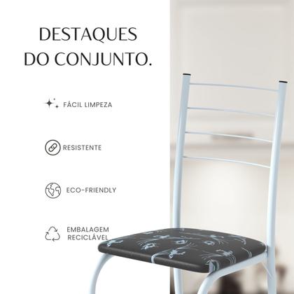 Imagem de Conjunto Sala de Jantar Mesa Retangular 140x75cm Tampo Madeira Mdp 6 Cadeiras Rio