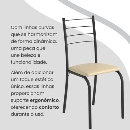 Imagem de Conjunto Sala de Jantar Mesa Retangular 140x75cm Tampo Madeira Mdp Indiana 6 Cadeiras Rio