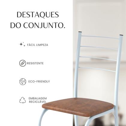 Imagem de Conjunto Sala de Jantar Mesa Retangular 140x75cm Tampo Madeira Mdp Indiana 6 Cadeiras Rio