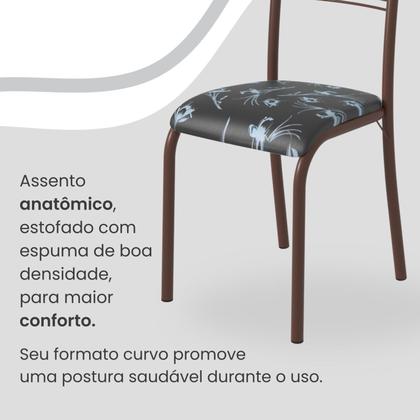 Imagem de Conjunto Sala de Jantar Mesa Retangular 140x75cm Tampo Madeira Mdp Off White 6 Cadeiras Paraty