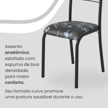 Imagem de Conjunto Sala de Jantar Mesa Retangular 140x75cm Tampo Pedra Ardósia Indiana 6 Cadeiras Paraty