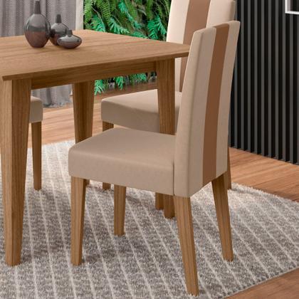 Imagem de Conjunto Sala de Jantar Mesa Retangular 160cm Helo e 6 Cadeiras Linea Carvalho - Poliman