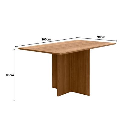 Imagem de Conjunto Sala de Jantar Mesa Retangular 160cm Helo e 6 Cadeiras Linea Carvalho - Poliman