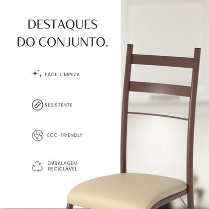 Imagem de Conjunto Sala de Jantar Mesa Retangular 180x75cm Tampo Granito Topázio 8 Cadeiras Marselha